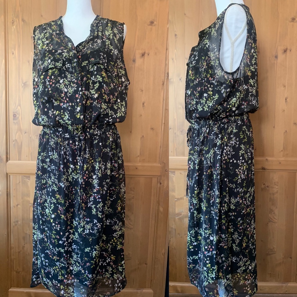 Fully lined sheer sleeveless dress